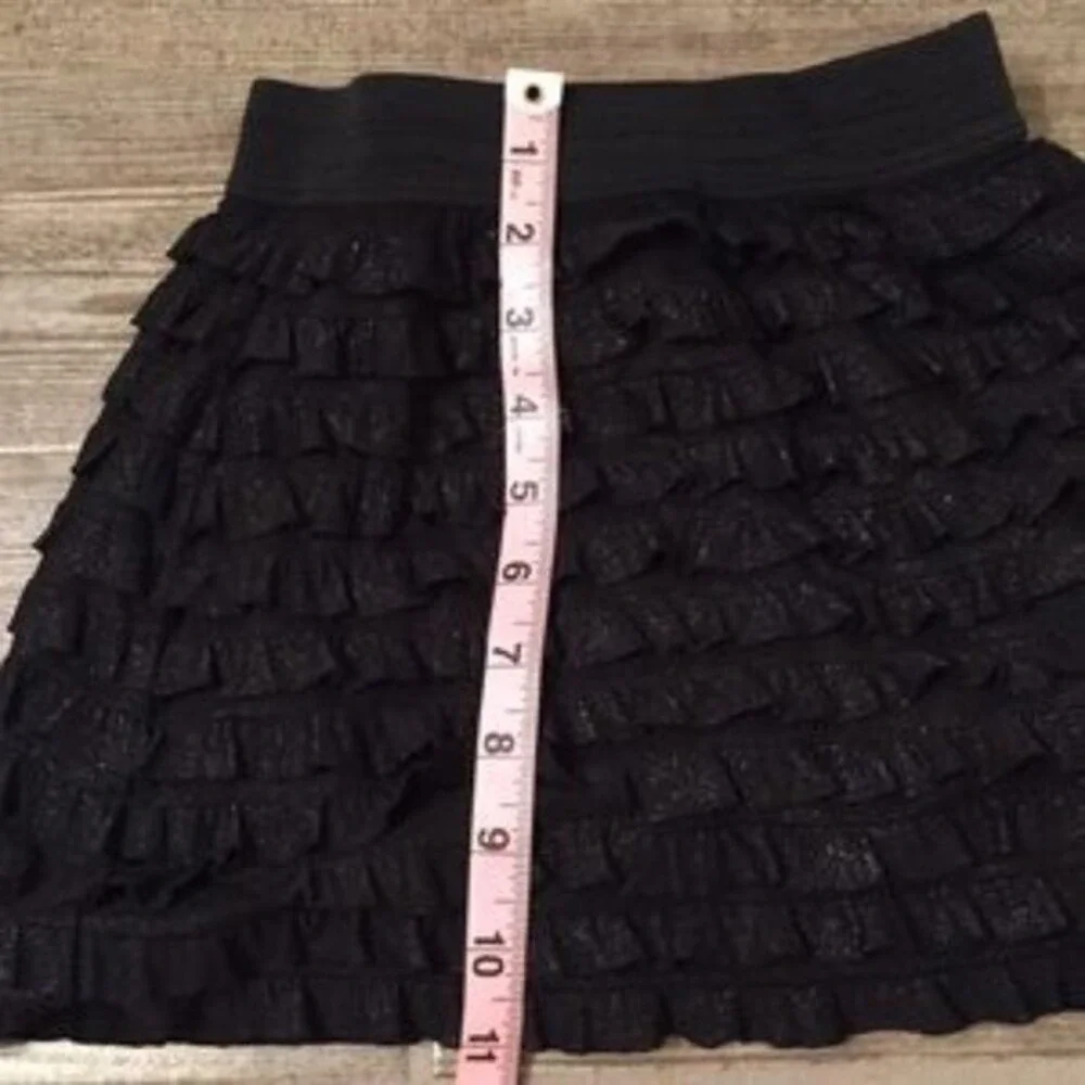 Justice black‎ mini ruffle sparkly skort skirt sz 8